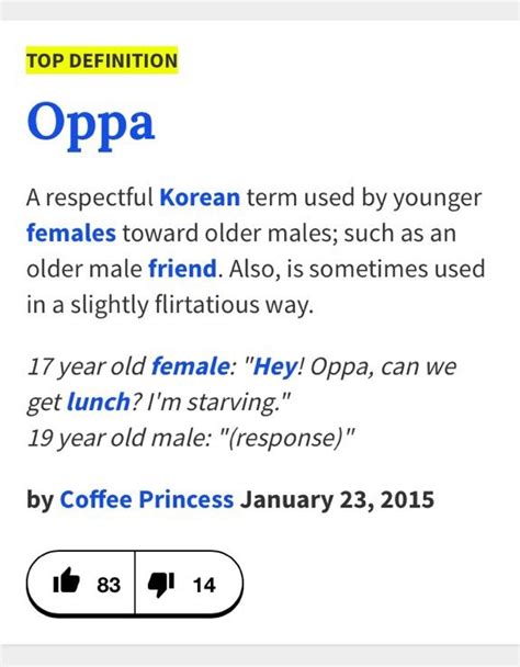 Does oppa mean daddy in Korean?