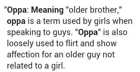 What does oppa mean flirty?